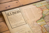 Vintage Cram's Superior Series Illinois map title block and descriptive text.