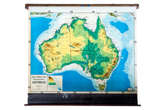 Vintage Cram's 1930s pull down map of Australia