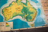 Vintage Cram's Australia map lower left, displaying legend, longitude, and subtle discoloration.
