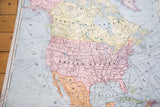 Muted colors of southern US and Mexico on a vintage 1937 Cram's map.