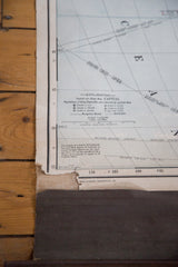 Vintage Cram's map explanation panel with torn paper edge and backing.