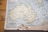 Vintage Cram's map detail: Southern Australia, Indian Ocean, copyright, and paper disconnection.