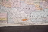 Lower section of 1937 Cram's United States map, showing paper damage.