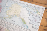 1937 Cram's map detail showing insets of Hawaii, Samoa, Guam, and Panama Canal.