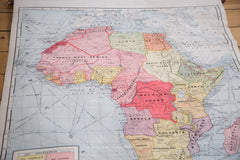 1937 Cram's School Pull Down Map of Africa