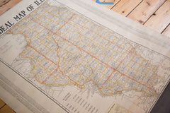 Vintage 1930s Map of Illinois from Cram's Superior Series