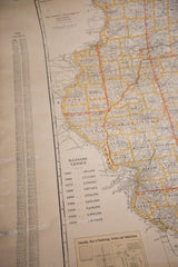 Cram's Vintage 1937 Pull Down Map of Illinois 