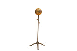 Vintage 1930s Major Bowes TV gong, golden brass, dark patina stand, original mallet.