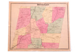 Antique 1860s map of Southeast Putnam County, NY, with hand-colored regions and a decorative border.