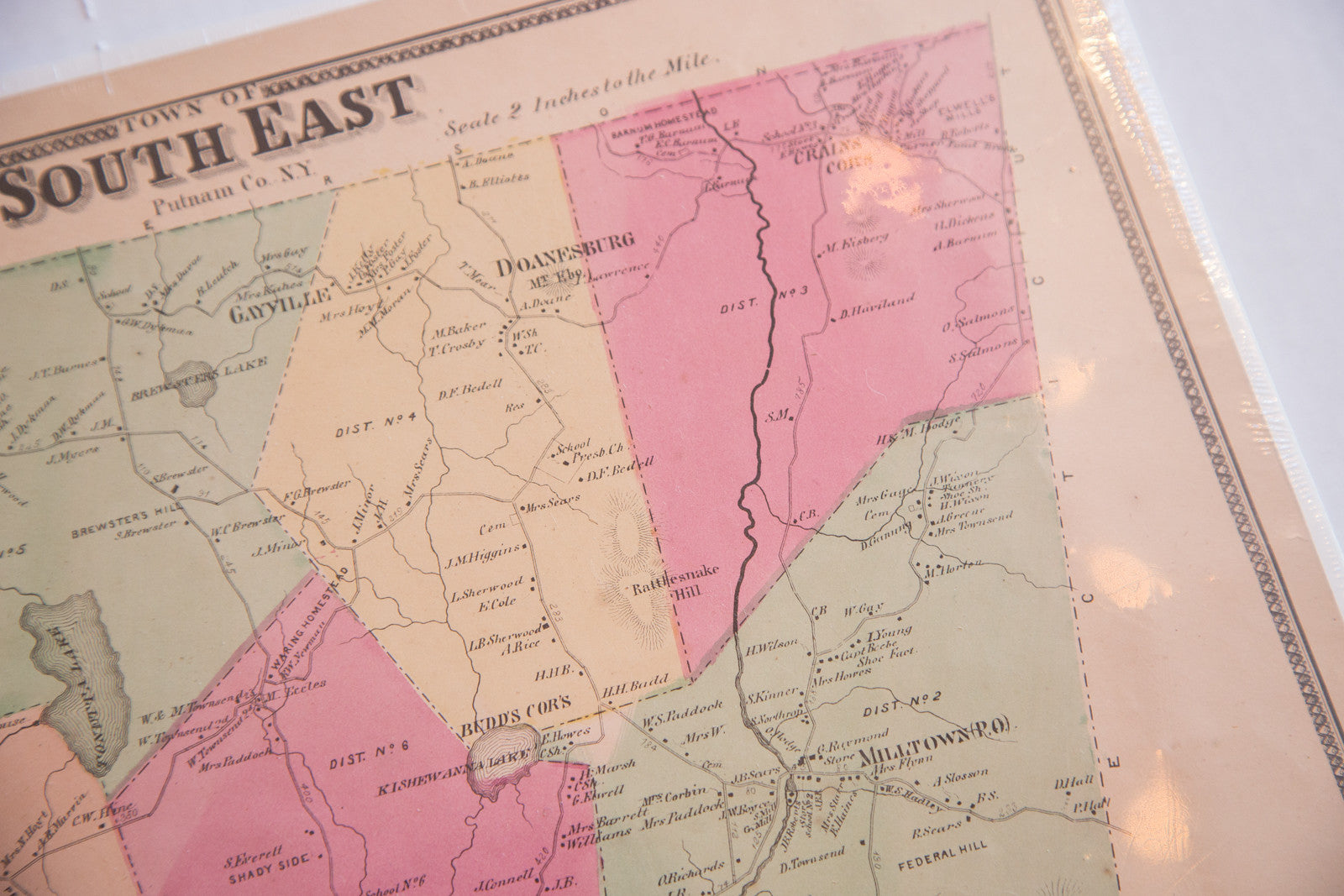 Antique map of Southeast in Putnam County New York
