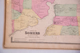 Antique map section displaying 'Town of Somers, Westchester Co. NY' and the business directory.