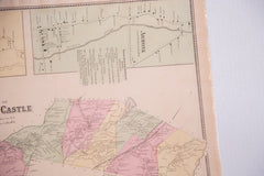 Antique map of Armonk NY and North Castle New York in Westchester County upstate from NYC