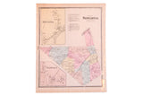 Antique Beers map of North Castle and Chappaqua, NY, with pastel colored regions.