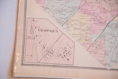 Antique map of Westchester County NY towns of North Castle and Chappaqua 