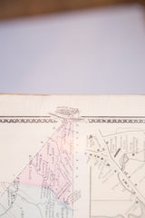 Detail of antique New York map, Croton River, Aqueduct, Cortland, and decorative border.