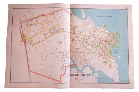 Antique map of Larchmont New York in Westchester County NY