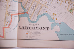 Beautiful large / medium sized antique map of Larchmont New York