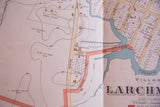 Antique Larchmont NY Map detail showing 'Village of Larchmont' title, scale, and waterways.