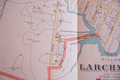 Vintage map of the town of Larchmont NY upstate of New York City