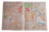 Antique Yonkers NY map, 1893, streets, Wards 3 and 5, red, yellow, blue.