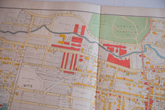 Antique map of Southern Westchester city Yonkers just outside of New York City