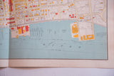 Detail of 1893 antique Yonkers map showing Hudson River, railroad, and city blocks.