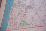 Detailed section of the antique New York map with Hastings and Mount Hope Cemetery.
