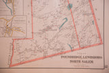 Antique map segment showing Poundridge, Trinity Lake, Cross Pond, and red elevations.
