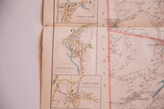 Antique map of mid-state NY towns Pound Ridge Lewisboro and North Salem located in Westchester County