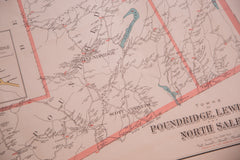 Cool antique map outlining the Westchester New York towns of Pound Ridge, Lewisboro, and North Salem NY