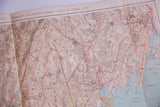 Muted tones of the antique map, highlighting Harrison, Mamaroneck coast, and fold marks.