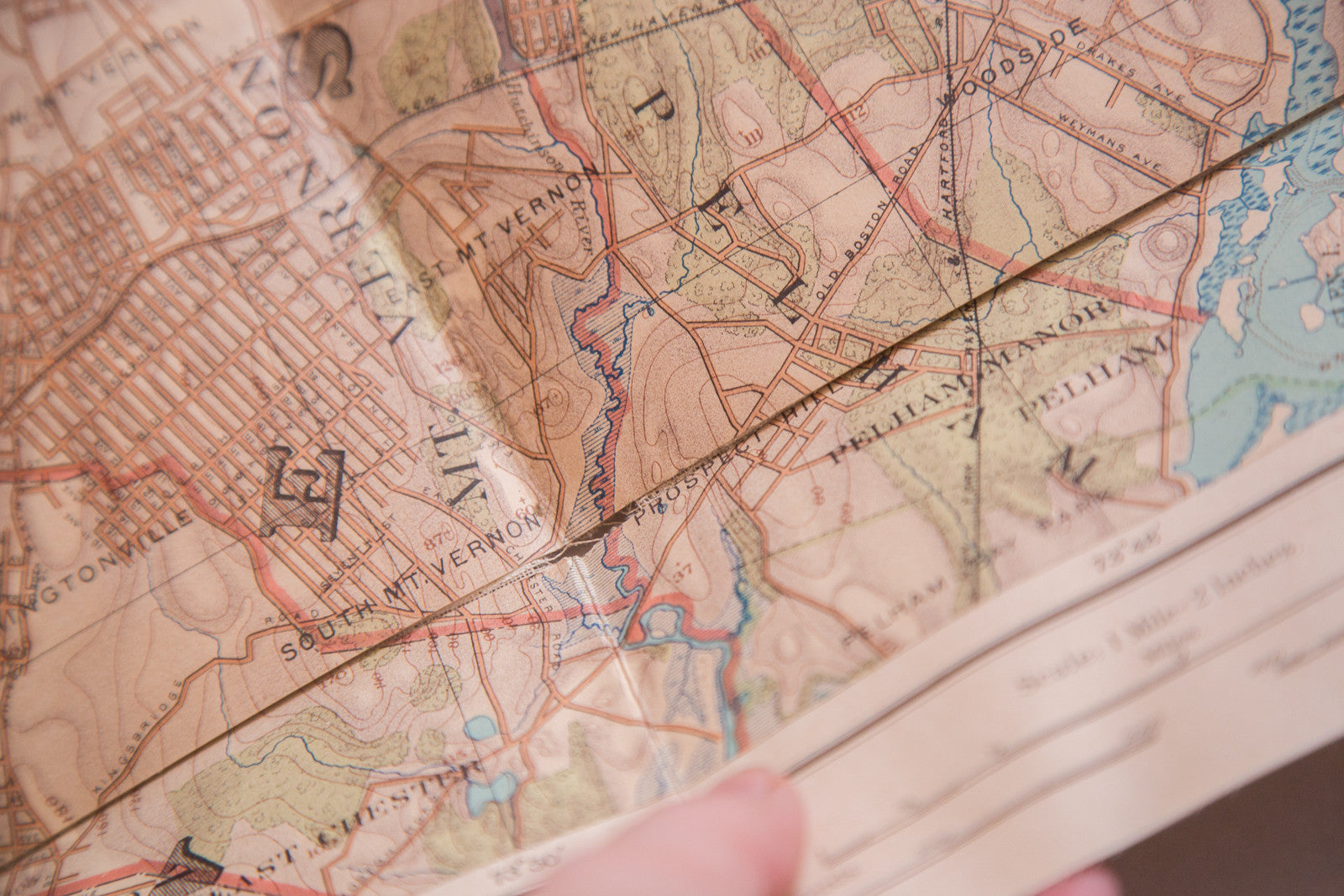 Antique Map of Lower Westchester Yonkers to Dobbs Ferry