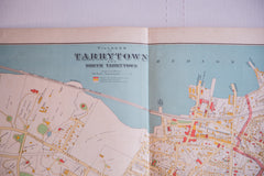 Beautiful antique map of riverside town Tarrytown NY located in Westchester County New York