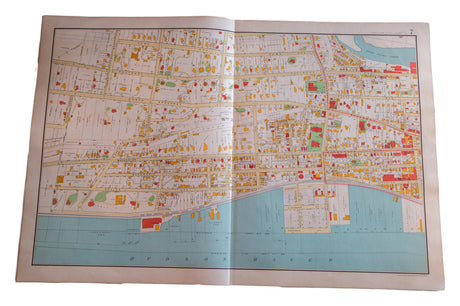 Antique map of the city of Yonkers New York located in Westchester County south of NYC alongside the Hudson River