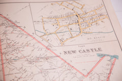 Antique North Castle & New Castle NY Map // ONH Item 3368 Image 3