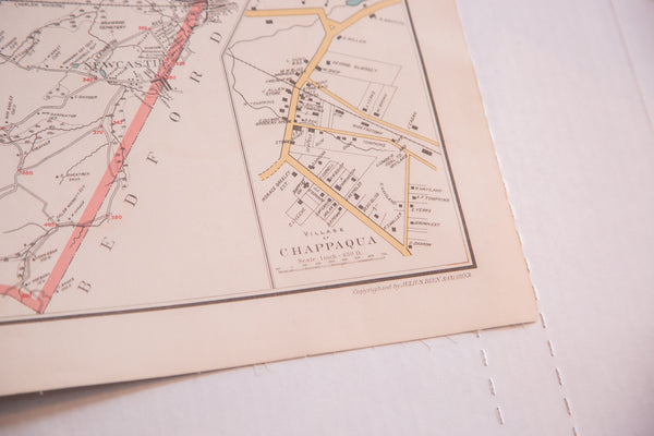 Beautiful old antique framable map of North Castle and New Castle NY located in Westchester County New York south of NYC