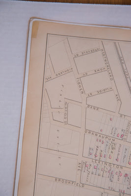 Antique map of the village of White Plains New York, now the largest city between Albany NY and NYC