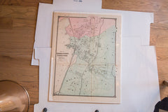Beautiful large framable antique plan map of the towns of Beekmantown Tarrytown and Irving (not Irvington) New York located in Westchester County NY