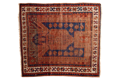 4x4.5 Antique Sewan Caucasian Square Rug // ONH Item 3374