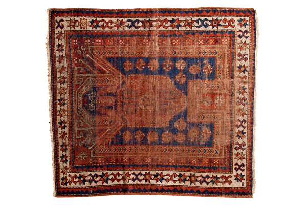 4x4.5 Antique Sewan Caucasian Square Rug // ONH Item 3374