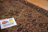Traditional Dargezine rug with herati motif, burnt blush, navy, green, and ivory tones.