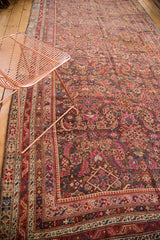 Detailed Herati pattern and intricate plum, madder red borders on an antique Karabagh runner.