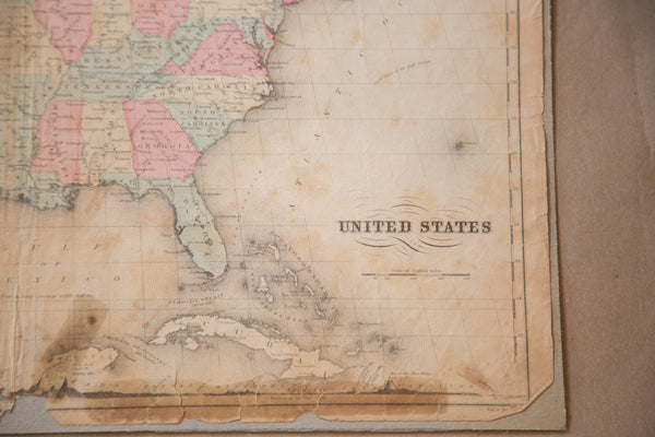 Antique Rand McNally USA Map // ONH Item 3395 Image 1