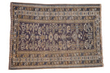 Collector vintage Shirvan rug with repeating rams horn motifs and a complex star and serpent main border.