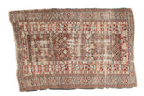Late 19th century Antique Caucasian carpet, serrated geometric lattice in red, brown, and blue.
