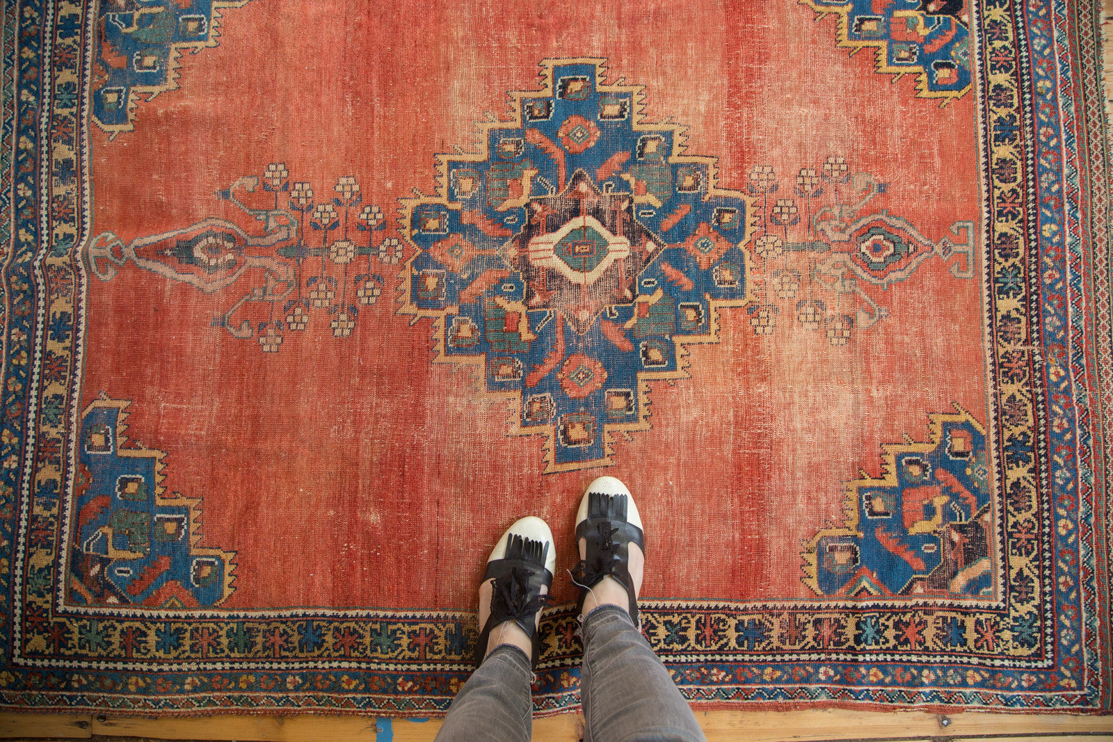 Distressed Antique Afshar Rug