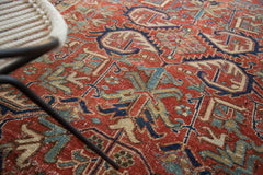 Distressed Vintage Heriz Carpet