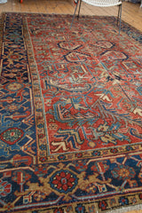 Distressed Vintage Heriz Carpet