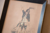 Antique hand-colored lithograph showing a soldier's upper body and feathered helmet.