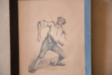 Older gentleman's expressive, hand-colored face in antique lithograph.